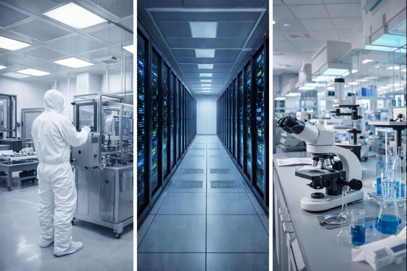 Clean rooms laboratories and data center design
